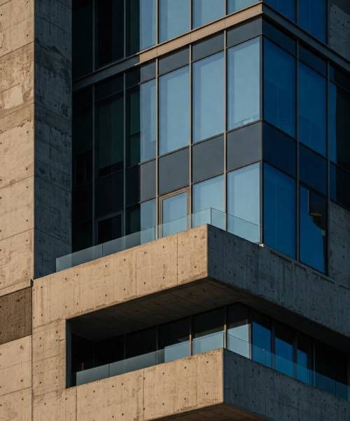 A building with a lot of windows and a balcony