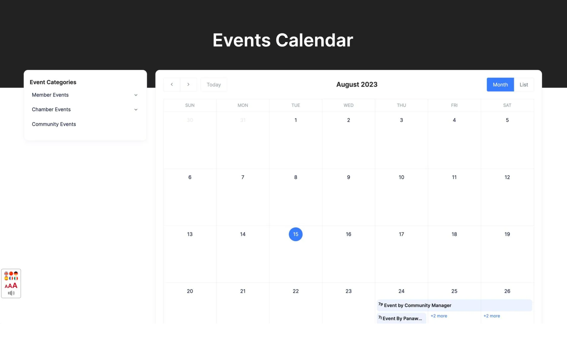 A screenshot of a calendar with a blue circle in the middle.