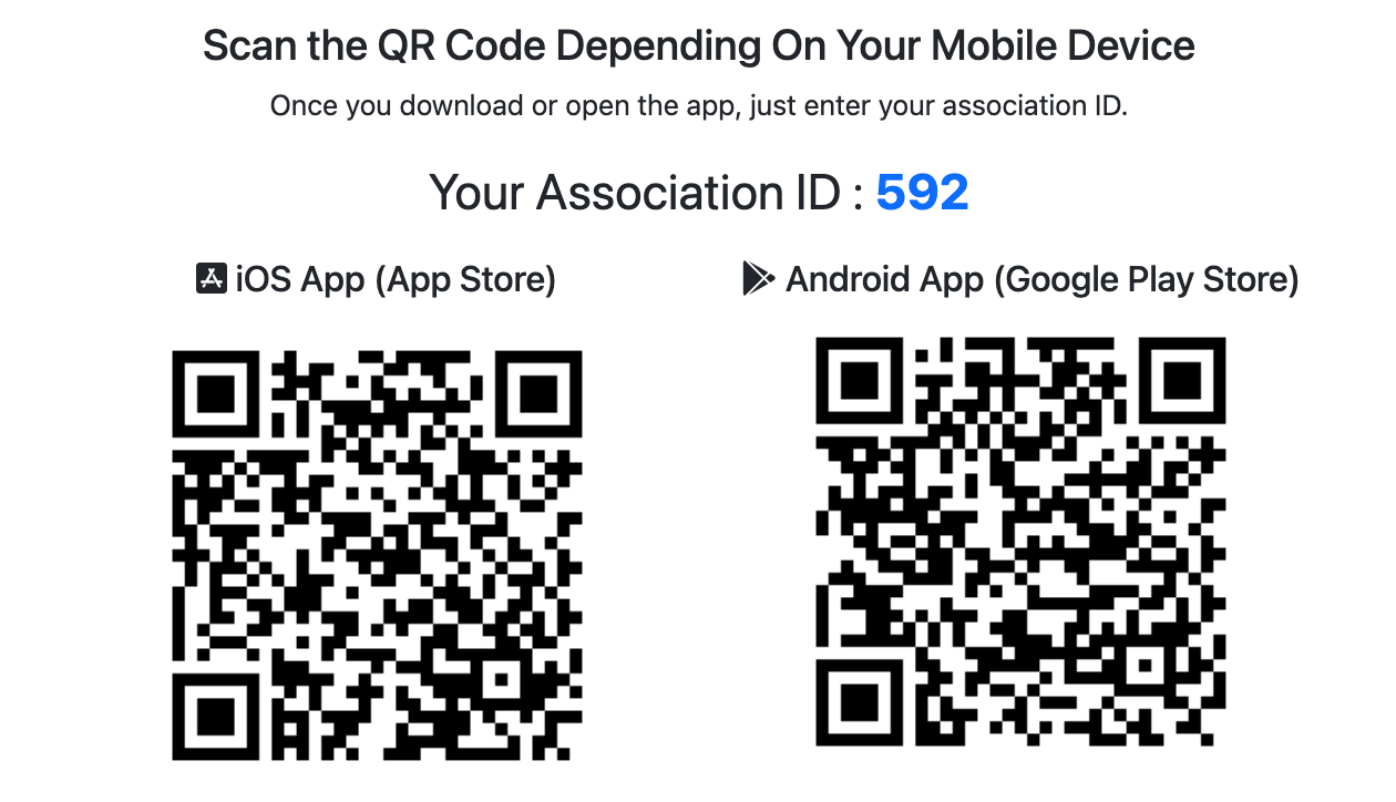 Two qr codes are shown on a white background.