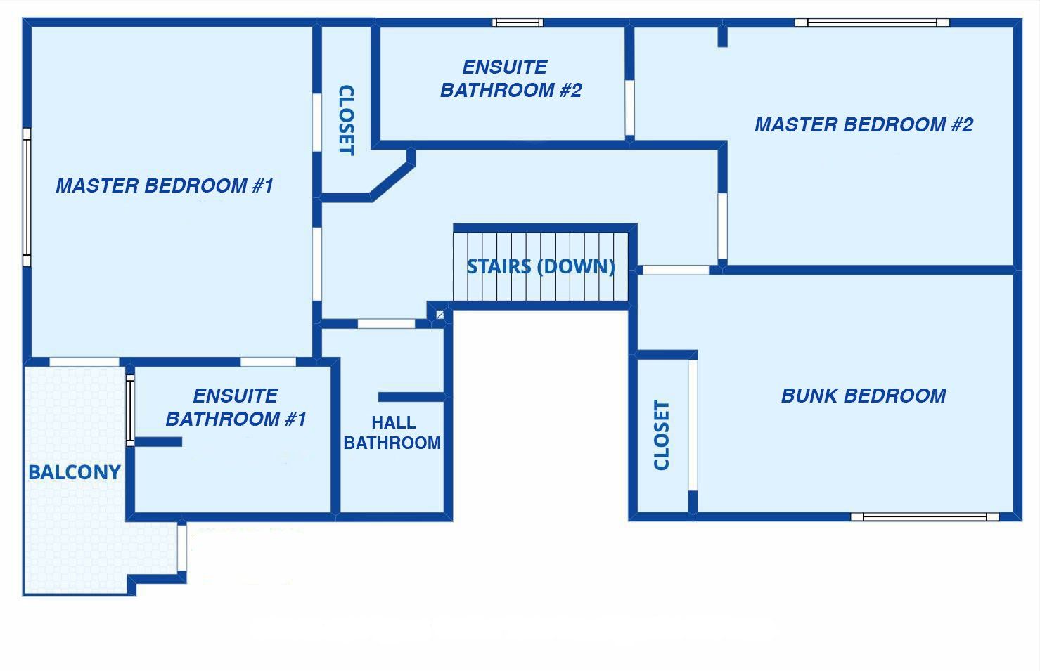 a floor plan of a house with a balcony