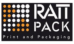 Ein Logo für ein Unternehmen namens Rait Pack Print and Packaging.