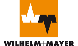 Ein orange-schwarzes Logo für Wilhelm Mayer