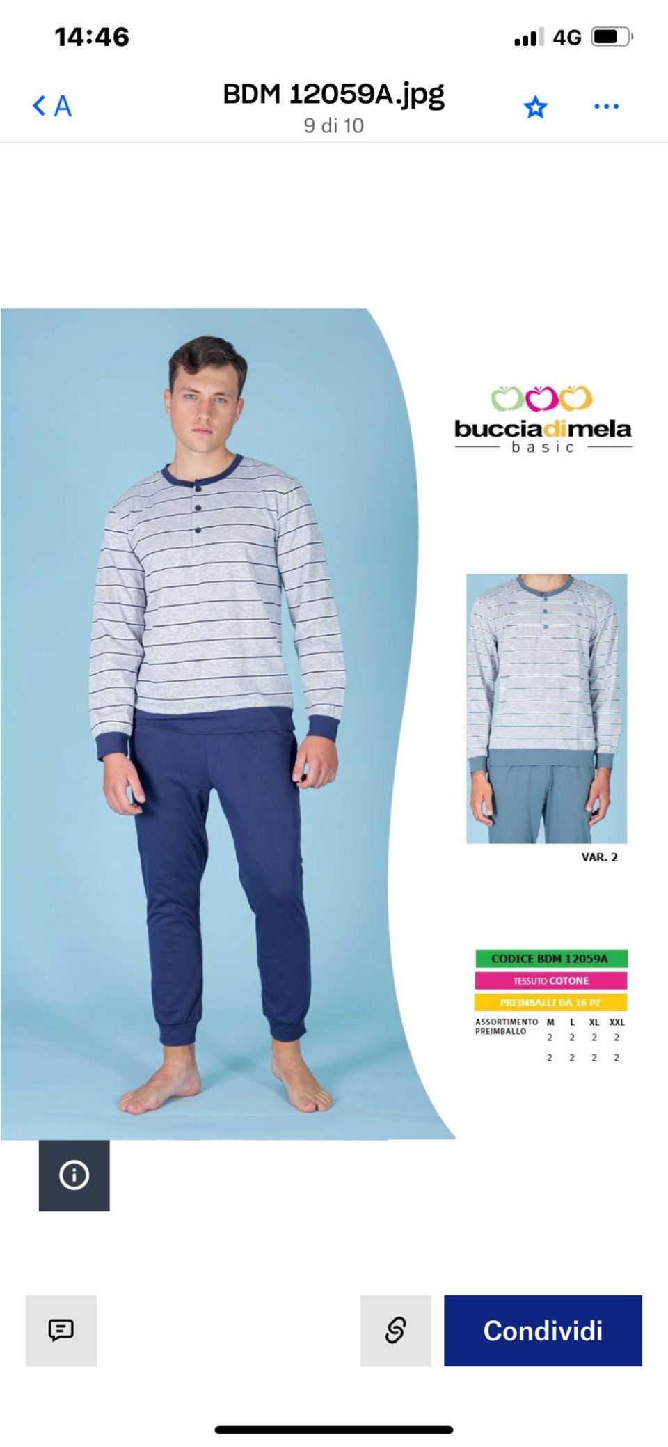 vendita pigiami maschili