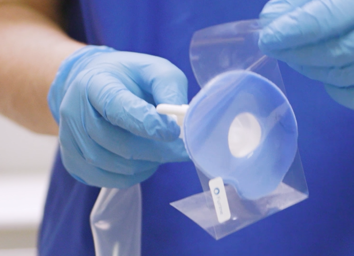 Blue Furine medical skin wipe packets with white textured wipes on a dark background