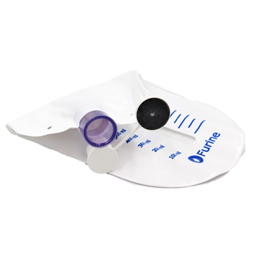 White Quirline dental tray with blue markings, a purple ring, a white cap, and a black ball on top