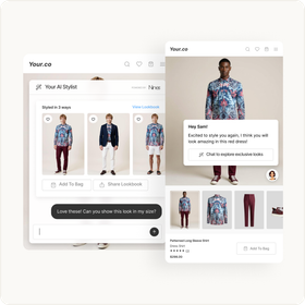 A screenshot of a website showing a man wearing a floral shirt.
