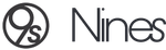 A black and white logo for a company called nines.