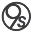 A black and white drawing of a circle with the letters 9s inside of it.