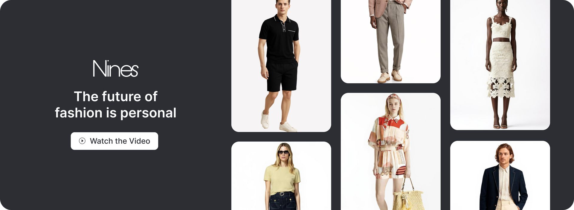 A collage of pictures of women in different dresses with the words the future of fashion is personal