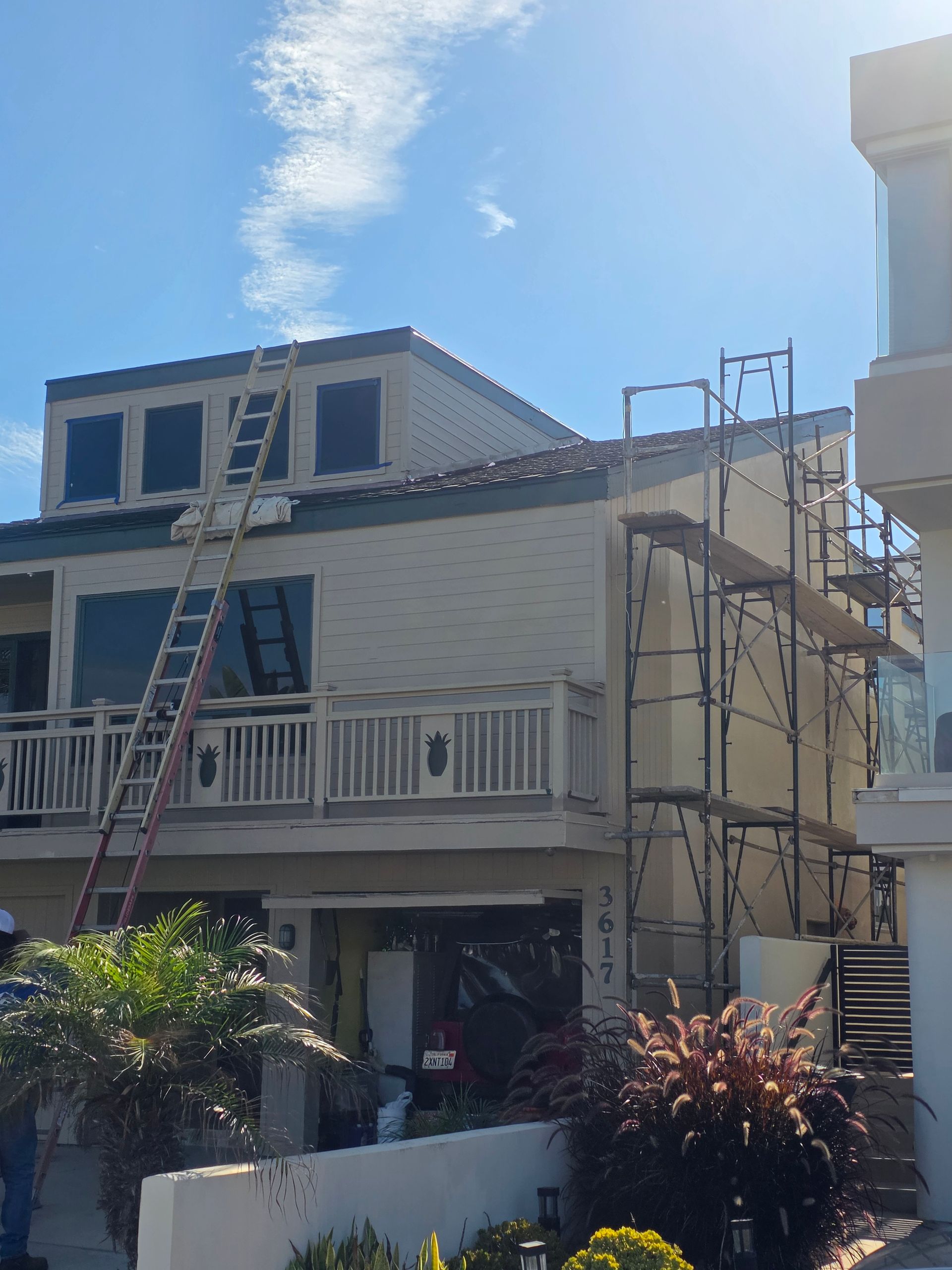 home undergoing roof replacement