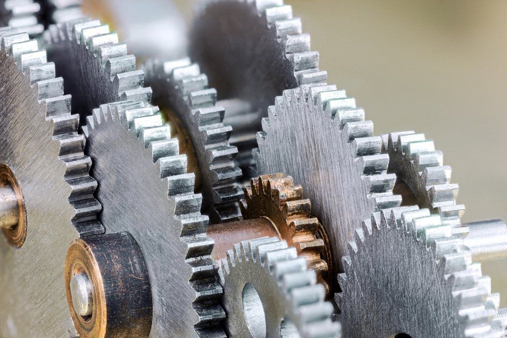 dettaglio meccanismo di una macchina per industria alimentare