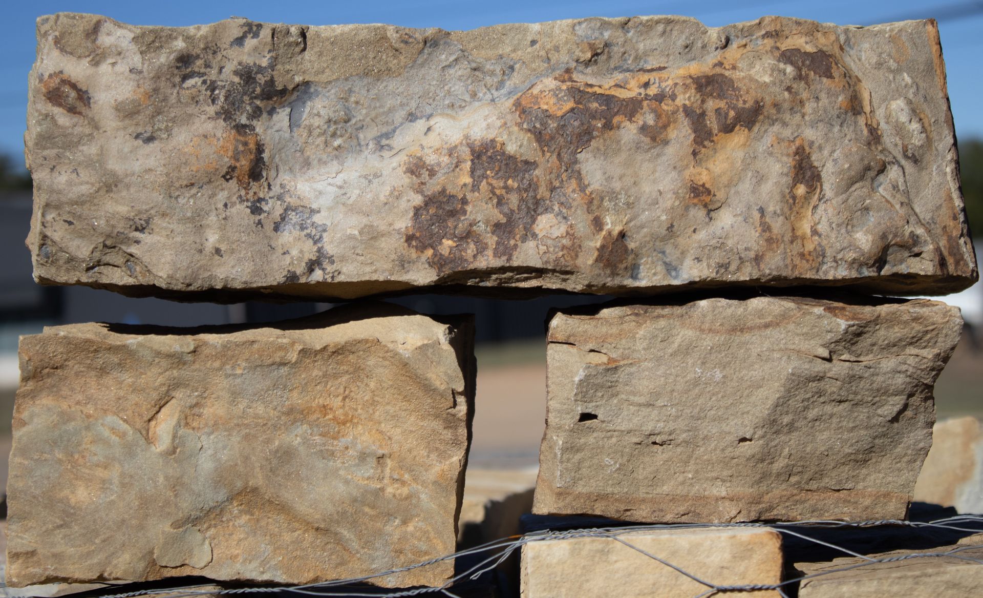 A pile of bricks stacked on top of each other