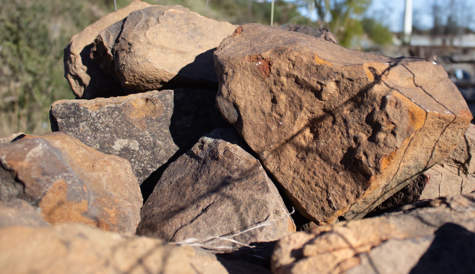 A pile of rocks sitting on top of each other