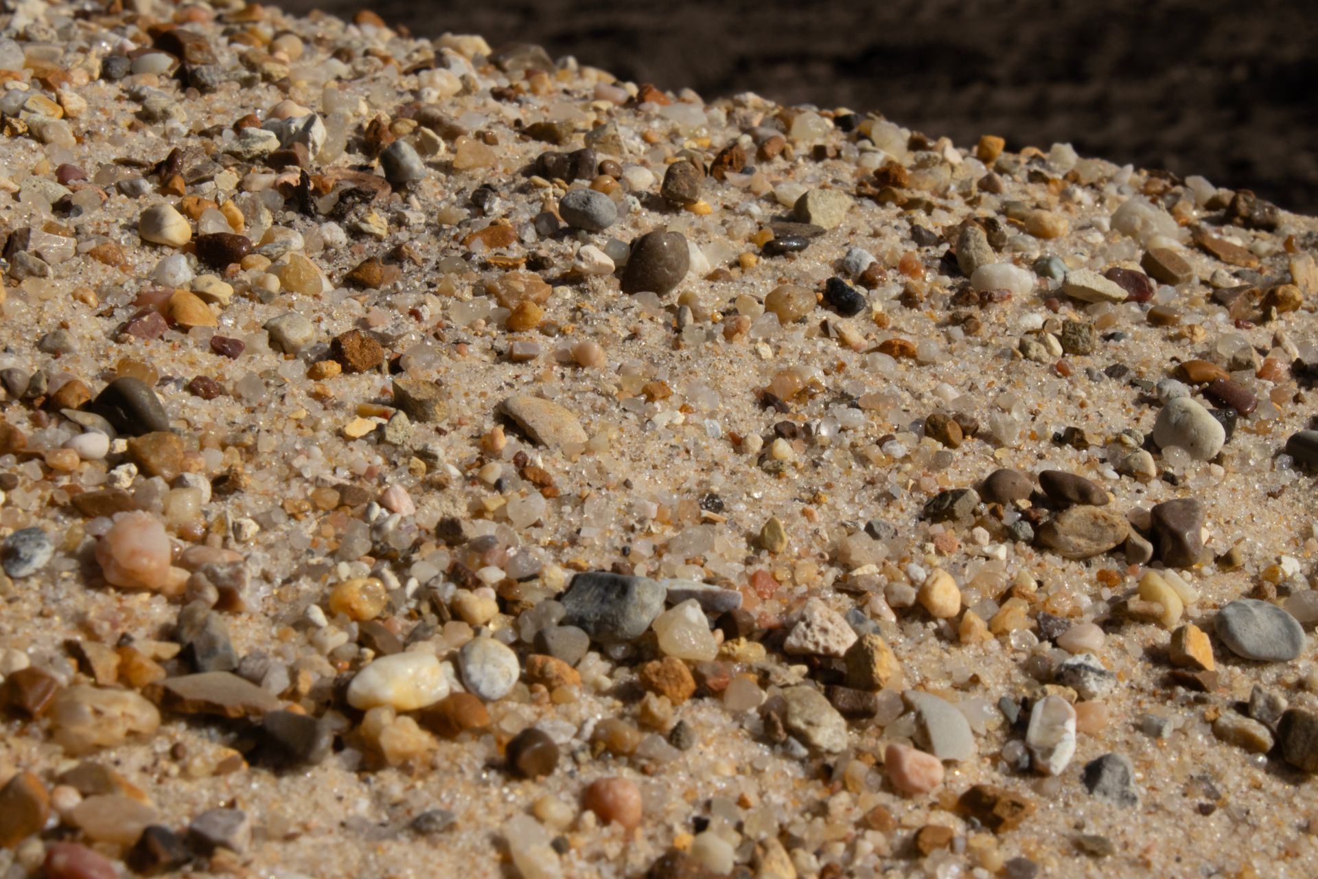 A pile of sand and rocks on the ground