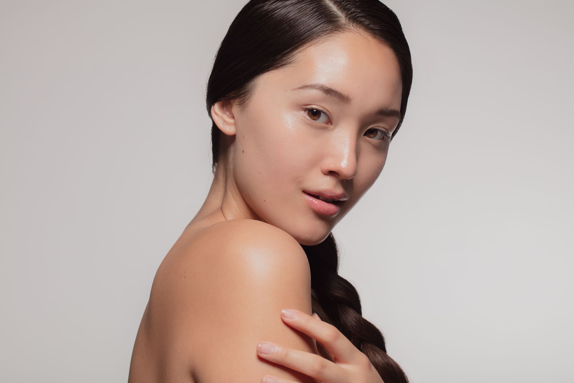 Woman with clear skin