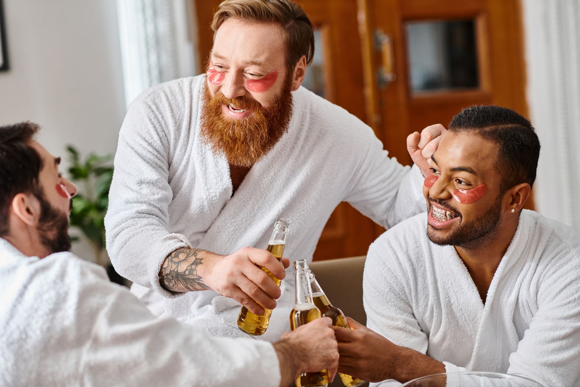A man is getting a massage at a spa.