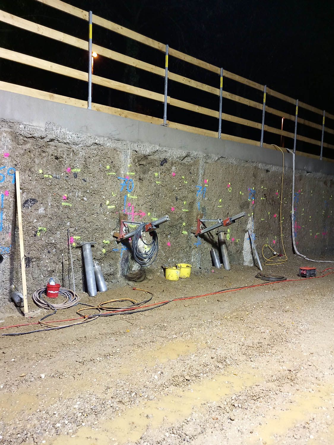 Betonwand Kernbohrung