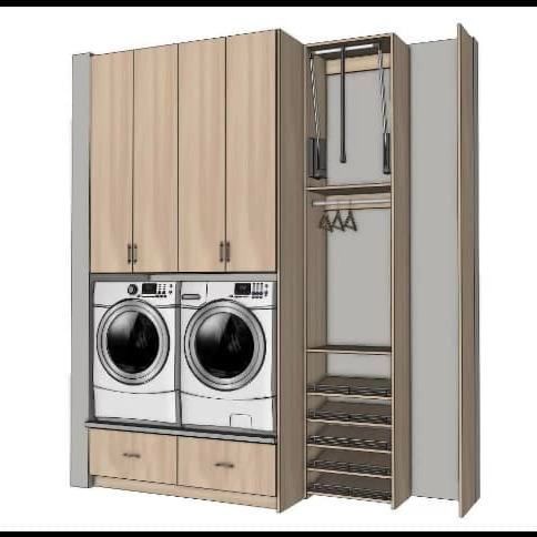 wardrobe with two washing machines