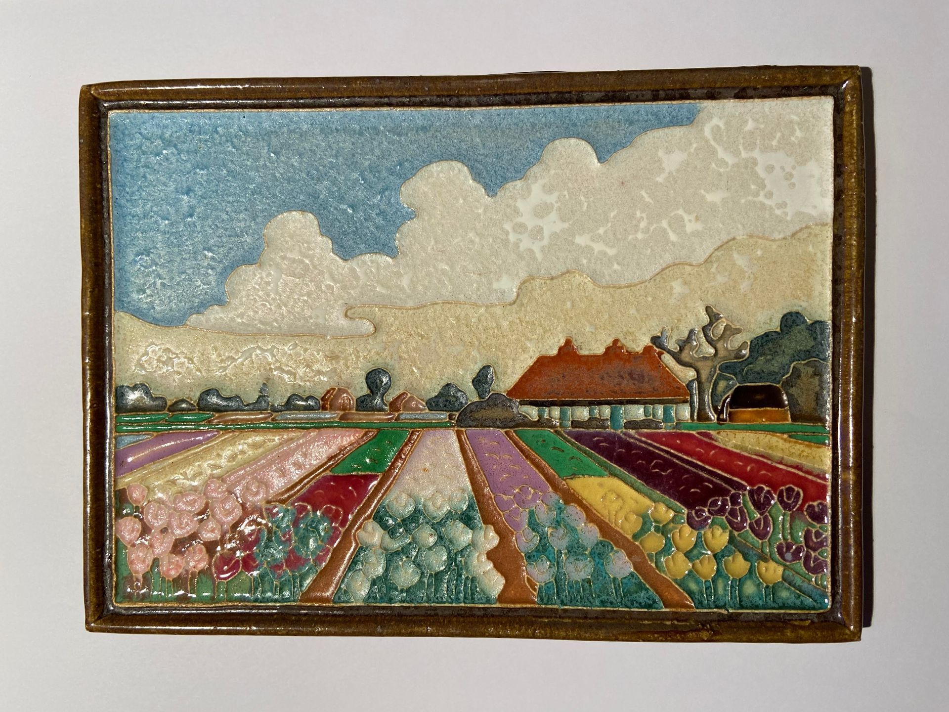 Porceleyne Fles Delft Cloisonne tegel bloemen