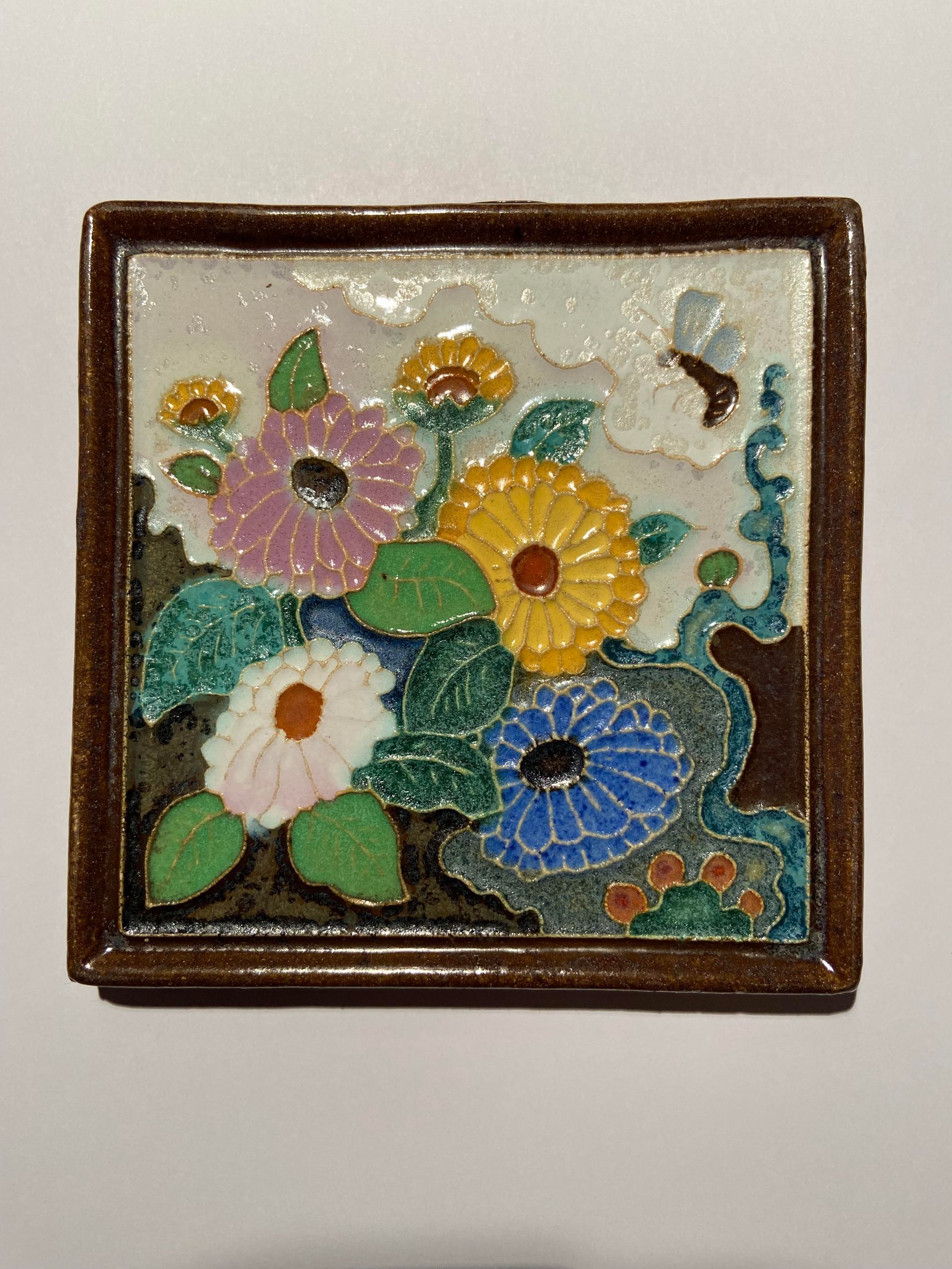 Porceleyne Fles Delft Cloisonne tegel bloemen