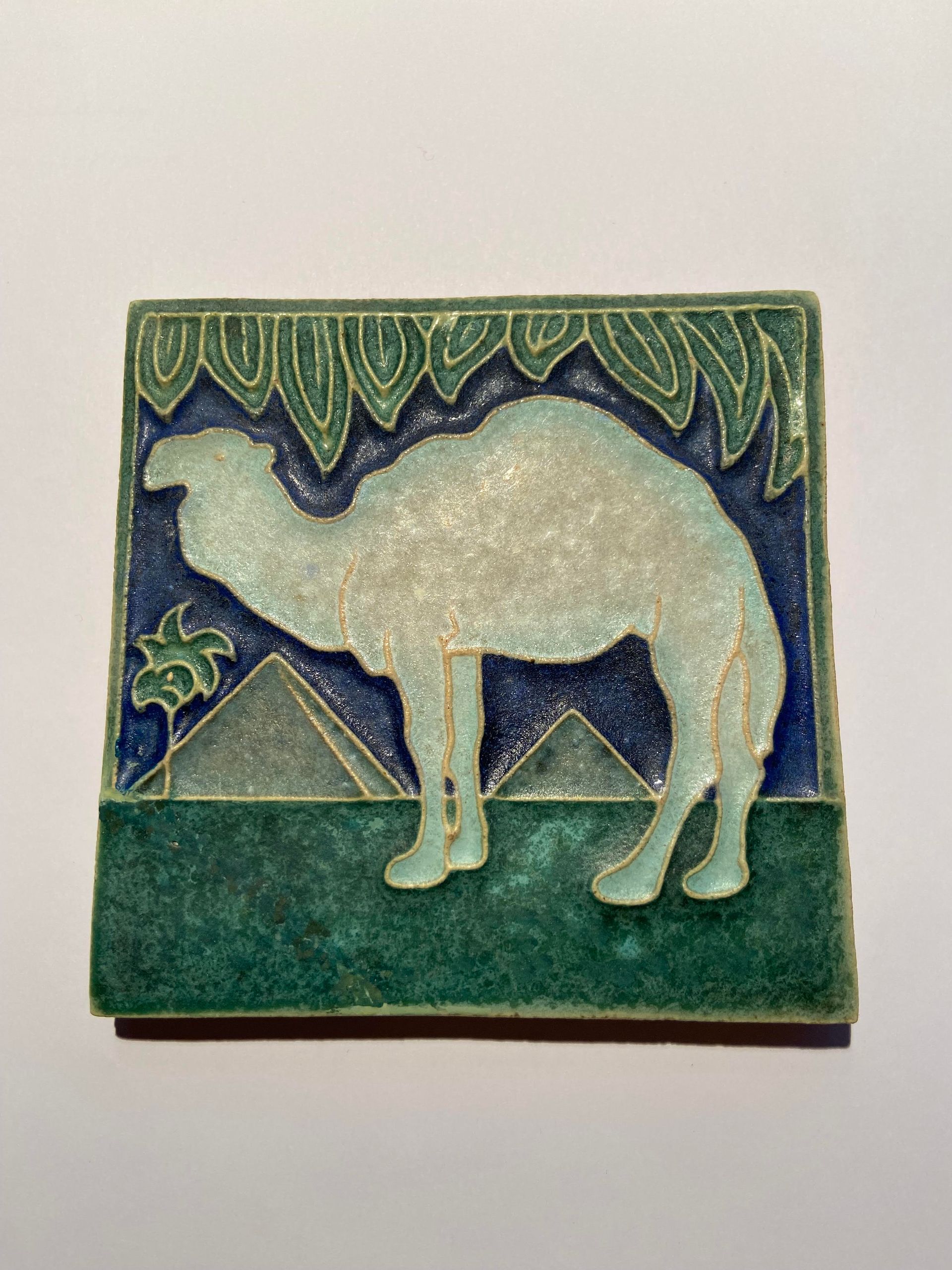 PFtile Porceleyne Fles Delft Cloisonne tile animals.