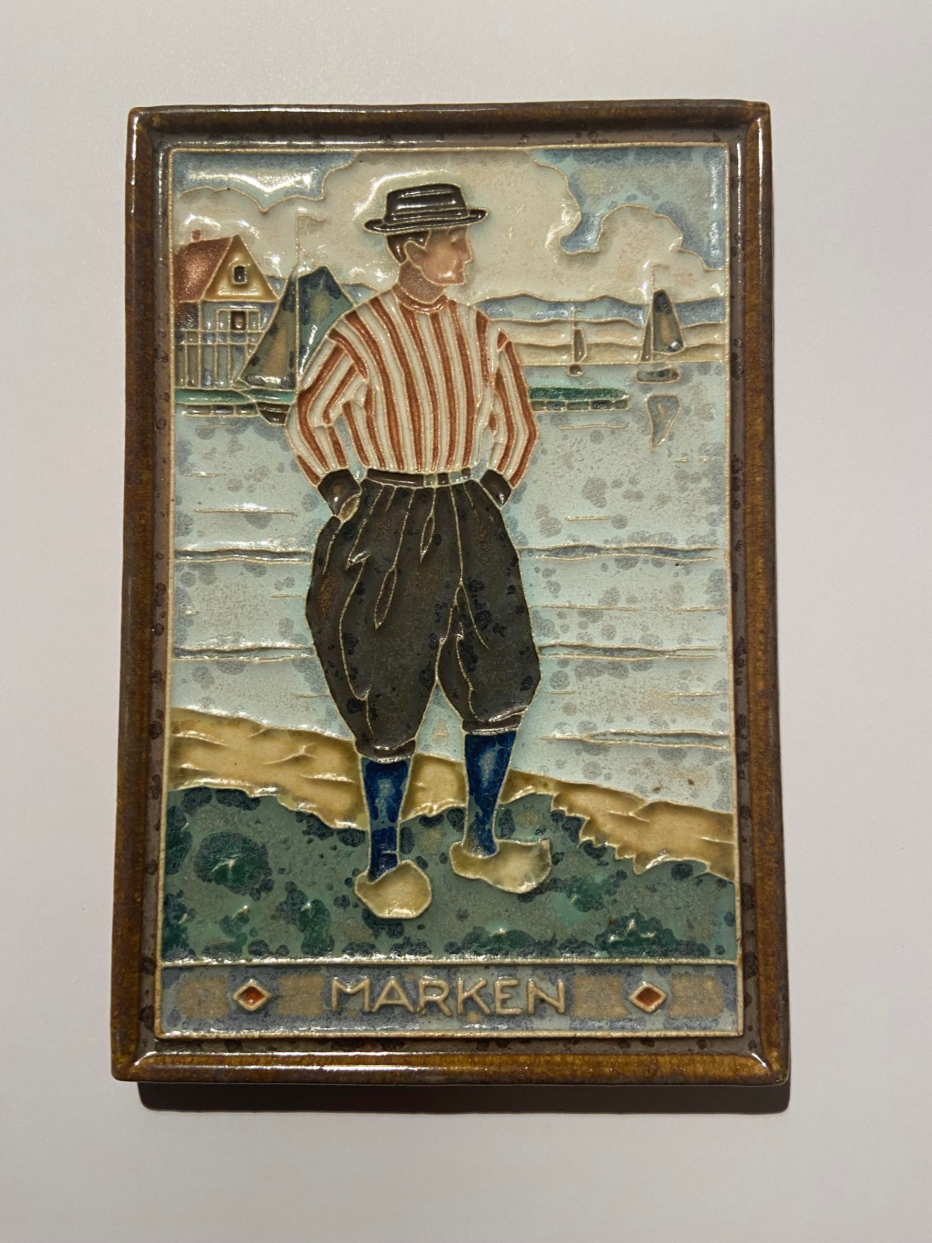 PFtegel Porceleyne Fles Delft Cloisonne tegel Marken man