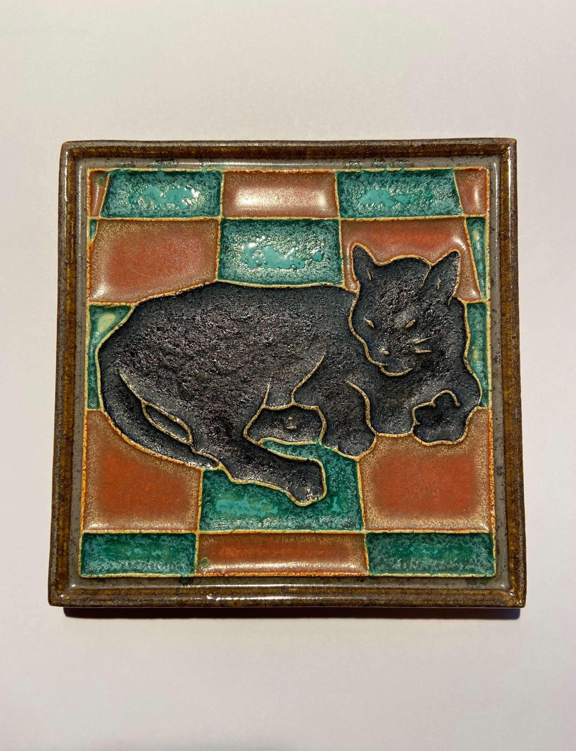 PFtile Porceleyne Fles Delft Cloisonne tile animals.