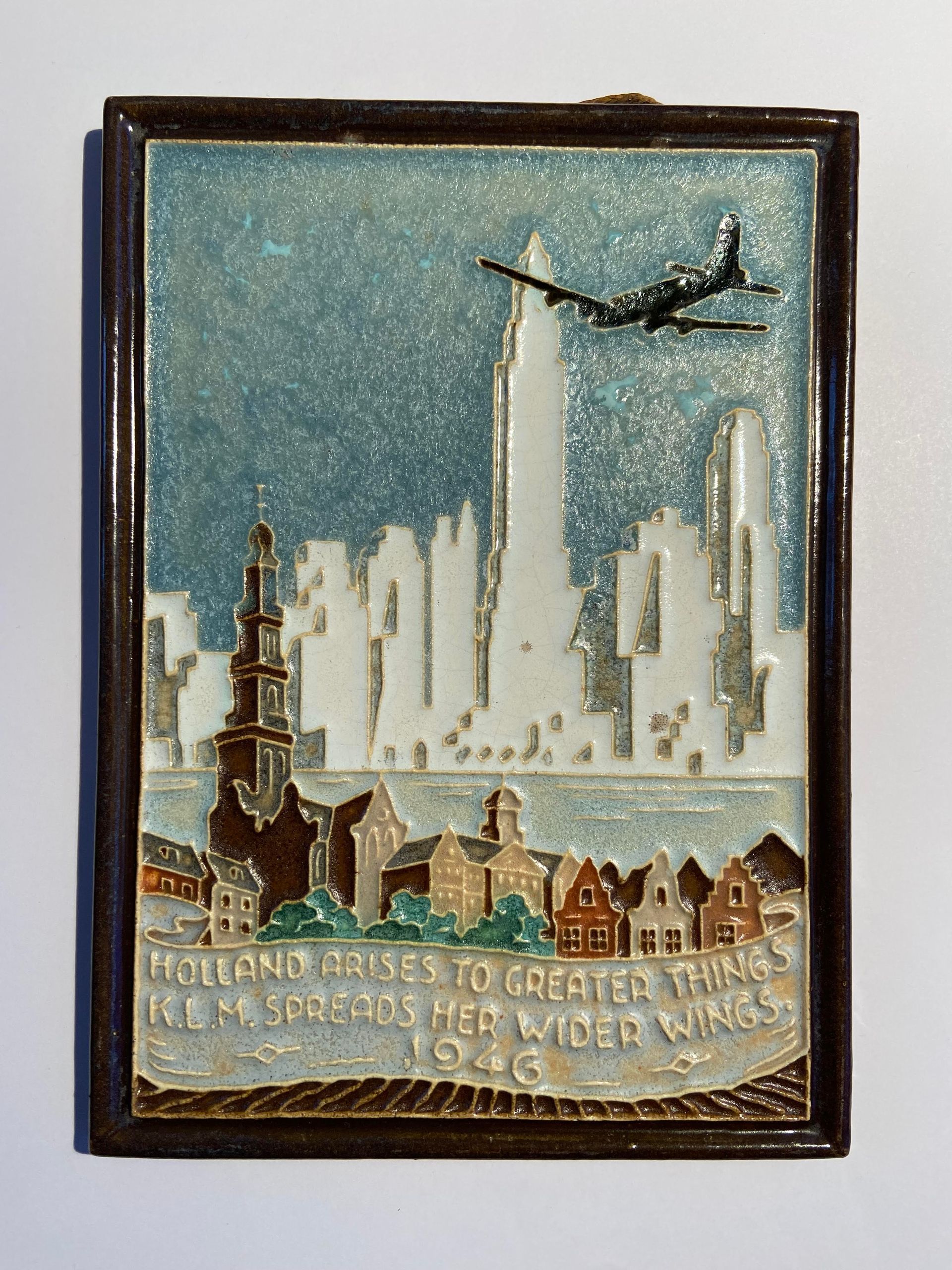 Porceleyne Fles Delft Cloisonné Tegel, PFtegel, Antieke tegel, Porcelijne Fles, Tile, 