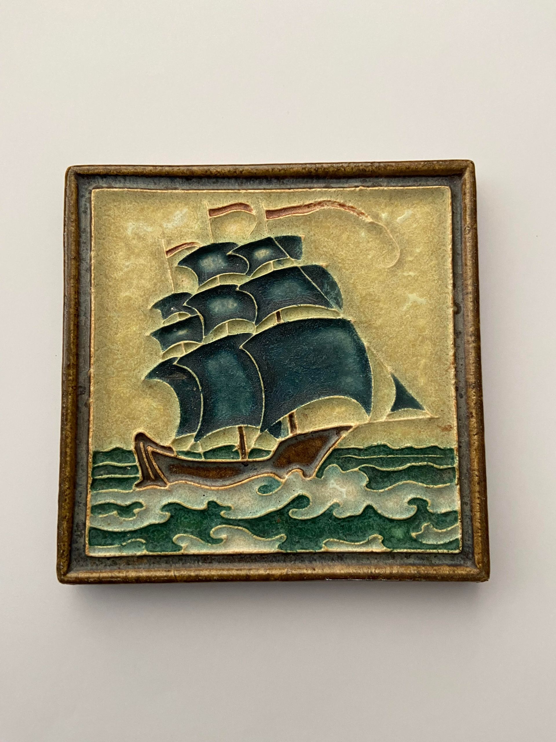 PFtegel Porceleyne Fles Delft Cloisonne tegel fantasie schip