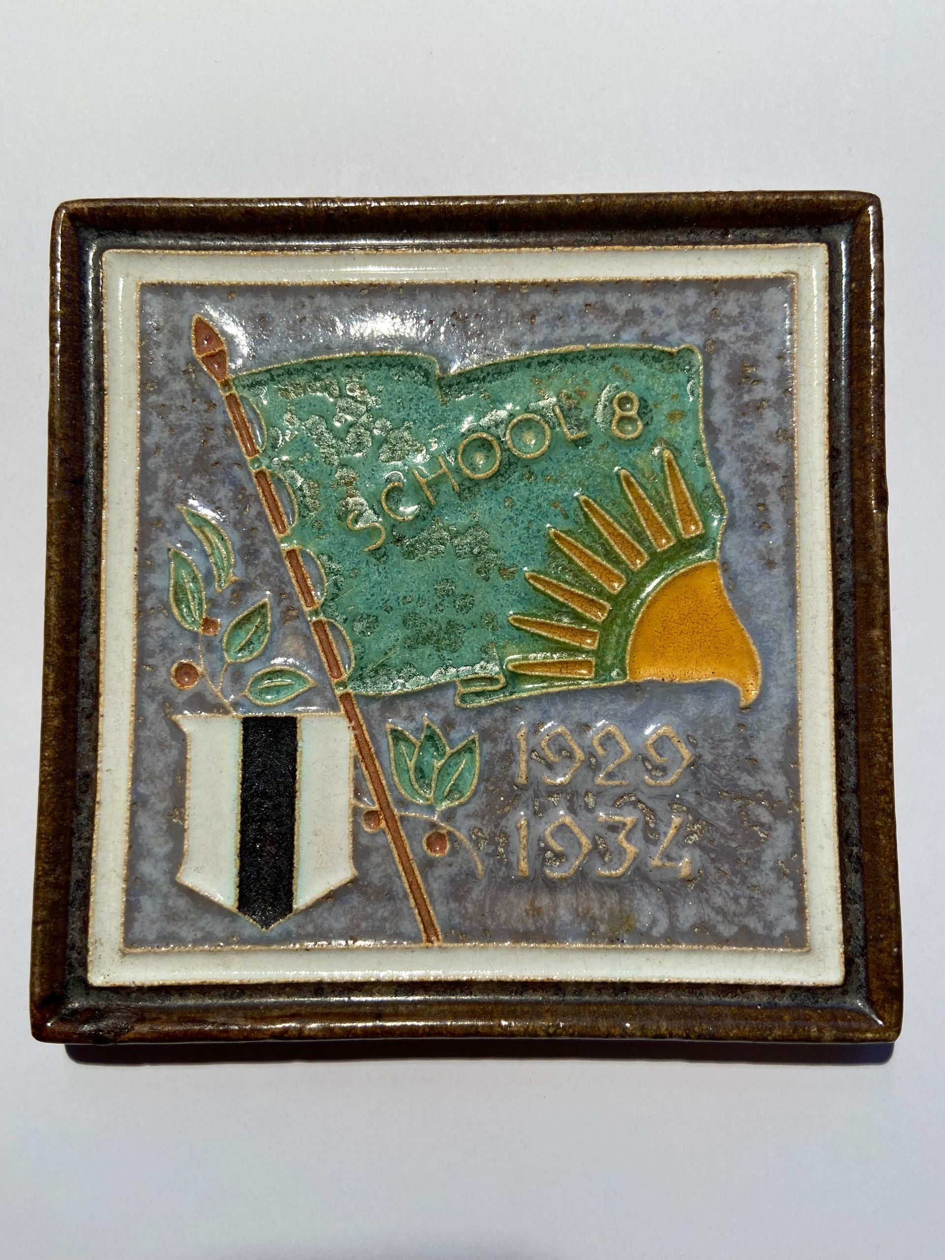 PFtegel Porceleyne Fles Delft Cloisonne tegel School 8