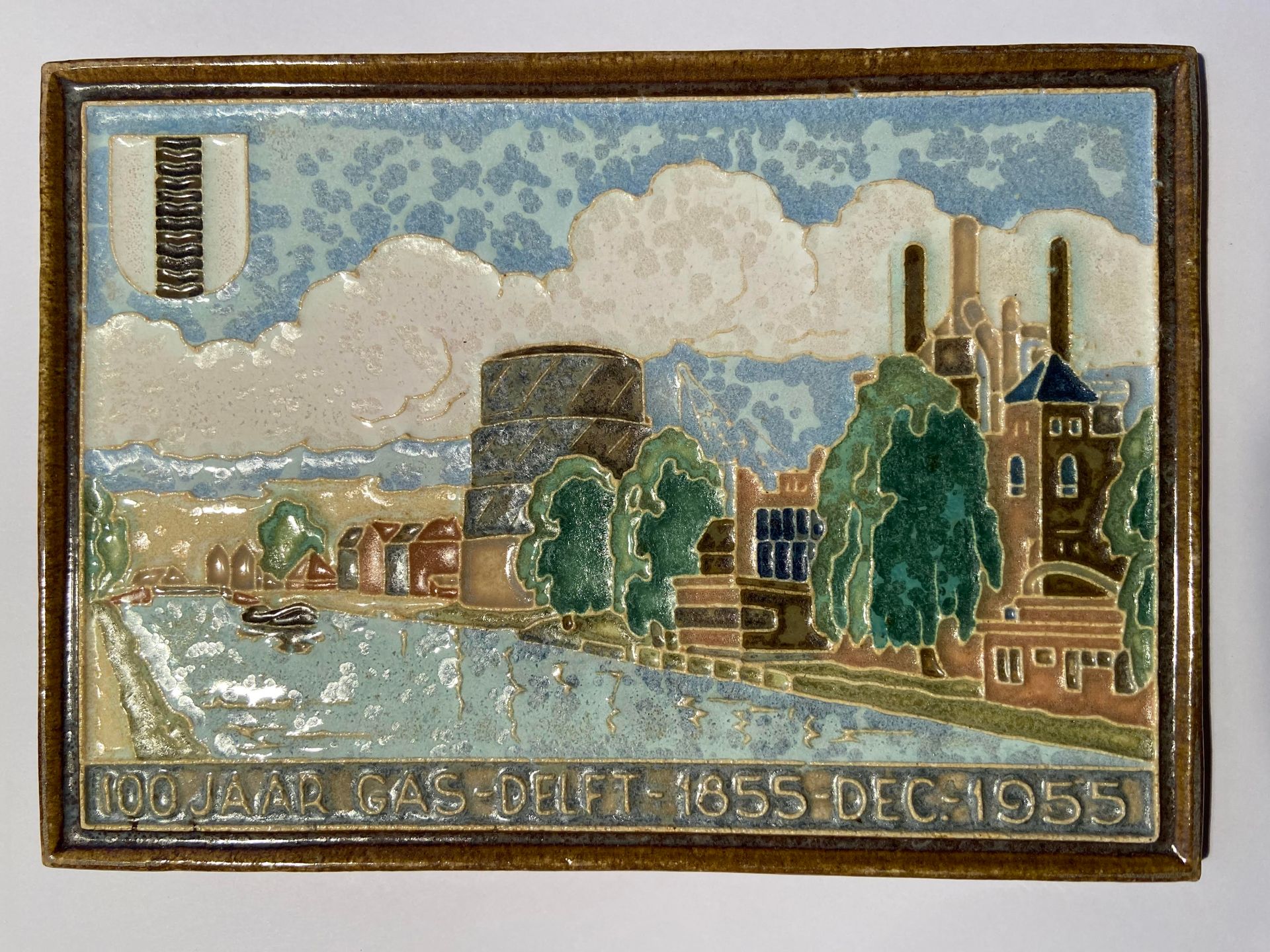 PFtegel Porceleyne Fles Delft Cloisonne tegel 100 jaar gas Delft