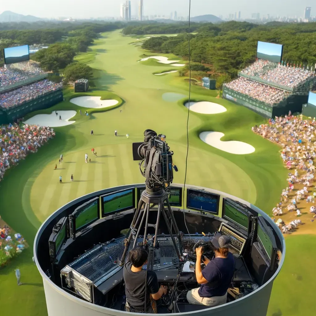 Golf on TV tower