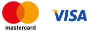 Mastercard- und Visa-Logos.