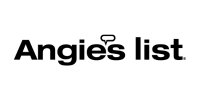 Angie's List logo in black text with a speech bubble icon above the letter 'i'.