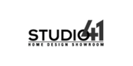 Logo for Studio 41 Home Design Showroom in black text on a white background.
