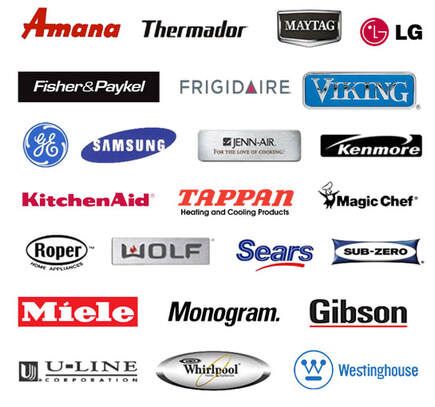 Photo of various appliance brands logos