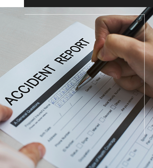 Fill out accident report, Santoro Law Firm