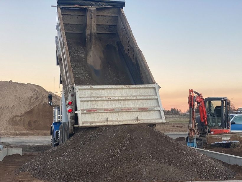 Unloading Dirt— Bend, OR — Del Barber Excavation Inc.