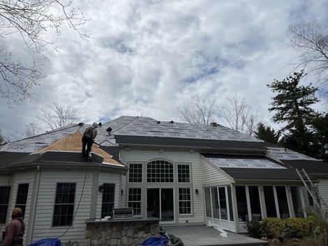 Gray Asphalt Shingles Roof — Walpole, MA — First Class Roofing & Construction