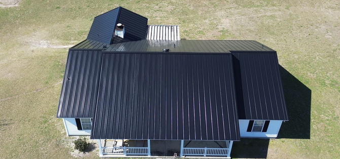 black metal roof