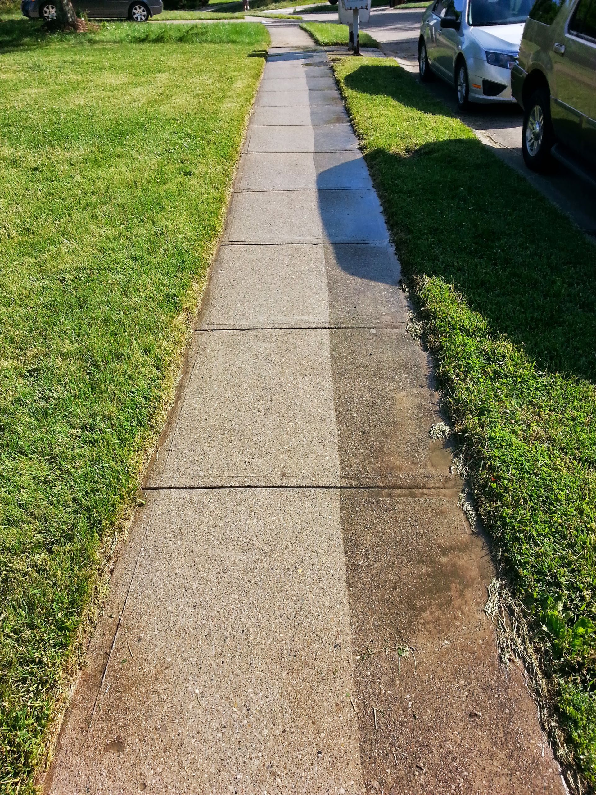 concrete washing service before and after image