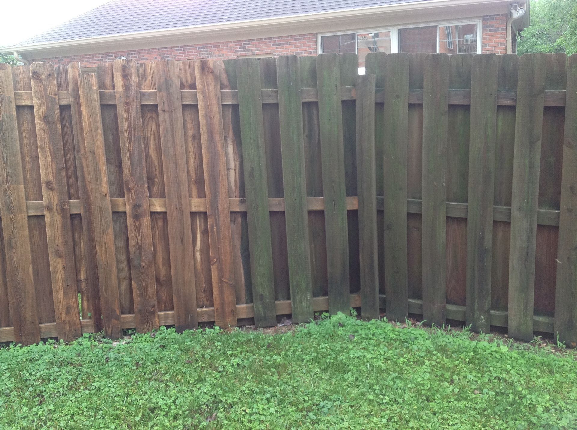 fence washing before and after