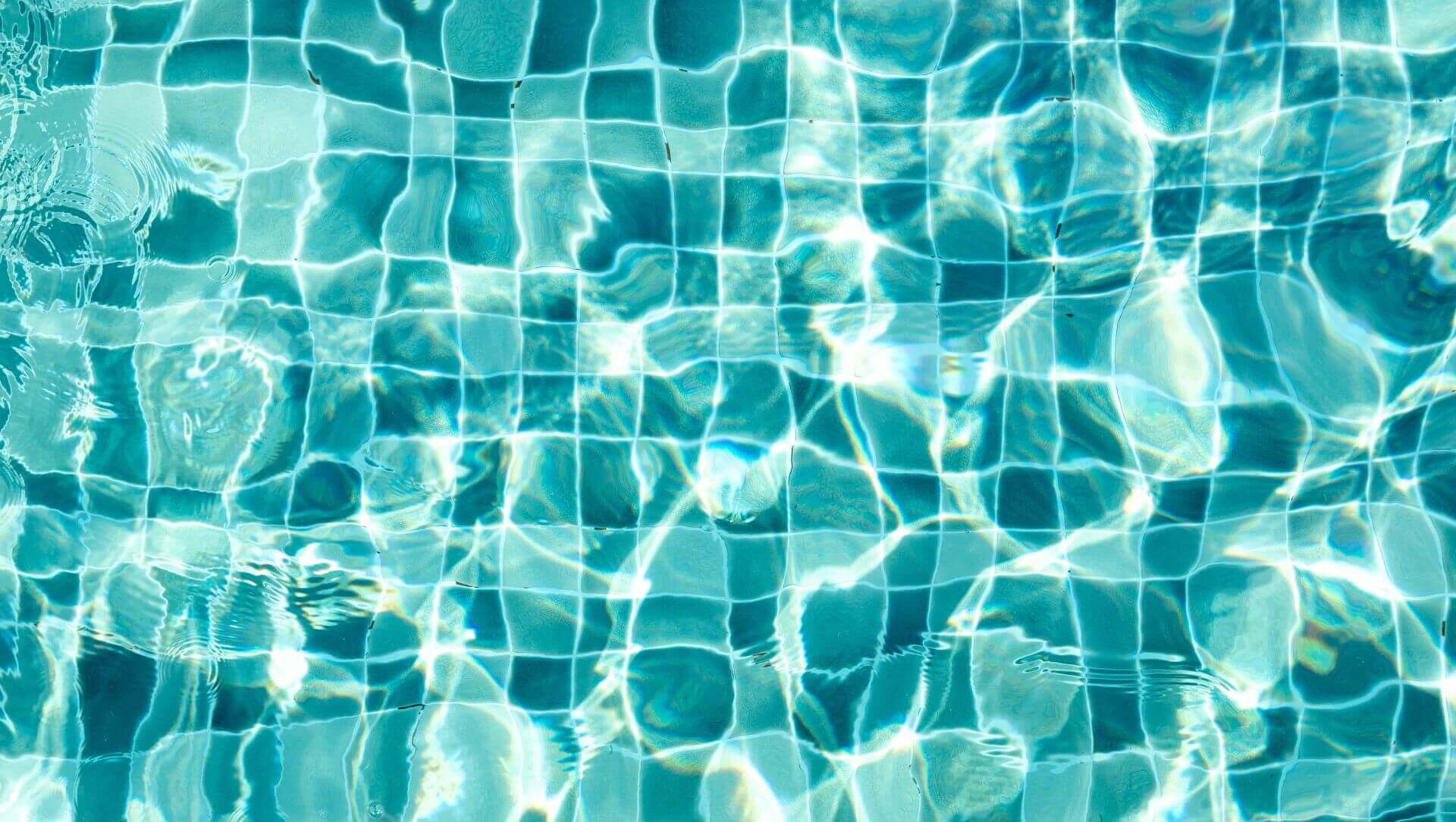 Blue and white square pool floor