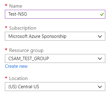 a screenshot of a microsoft azure sponsorship subscription and resource group .