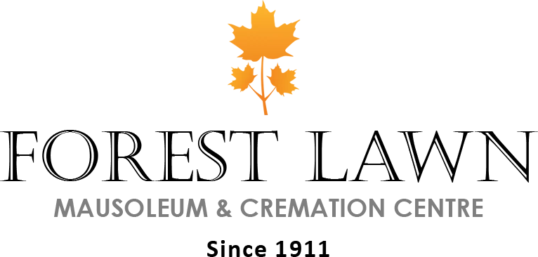 Forest Lawn Mausoleum & Cremation Centre logo with orange maple leaf and “Since 1911” text