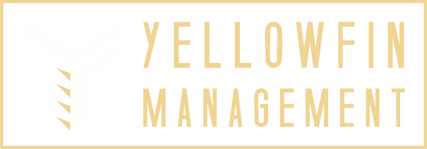 A logo for yellowfin management is shown on a white background.