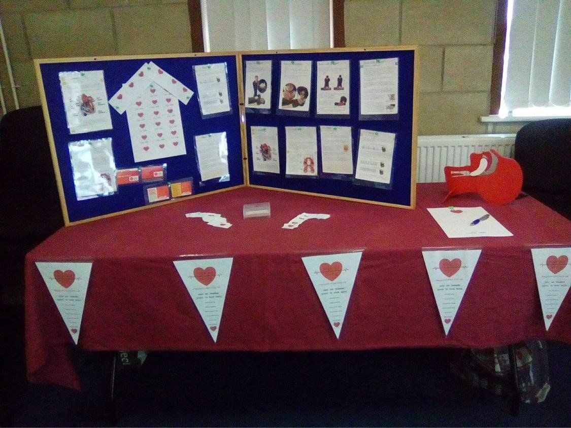 Angel Aid Training information display table and board