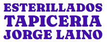 Logotipo con texto azul: “ESTERILLADOS TAPICERIA JORGE LAINO” sobre fondo blanco