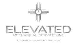 Gray logo reading &ldquo;ELEVATED Mechanical Services&rdquo; with a compass-like emblem and &ldquo;Licensed / Bonded / Insured&rdquo; underneath