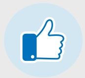 Blue thumbs-up icon inside a light blue circle